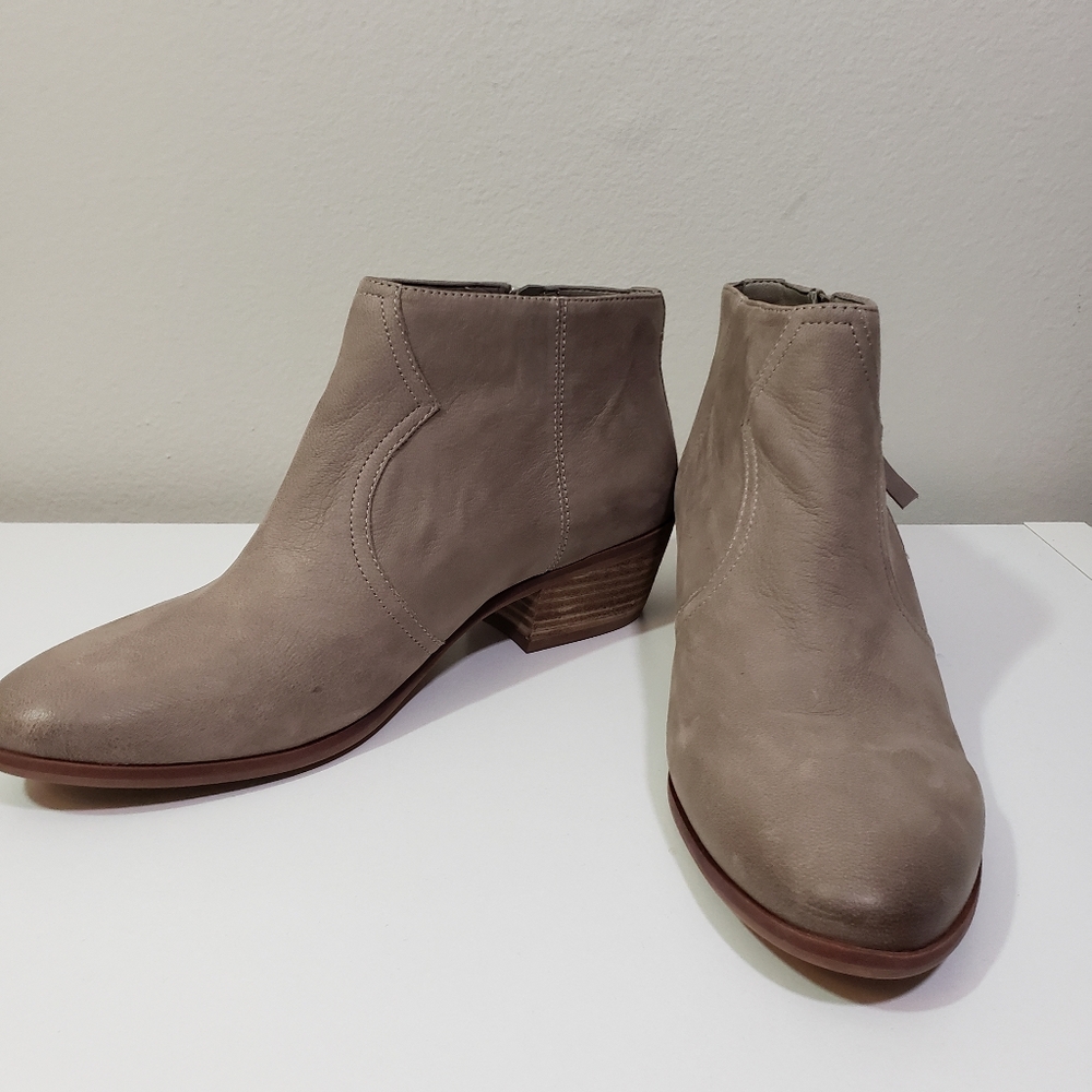 Sam Edelman Gray Brown Leather Ankle Booties